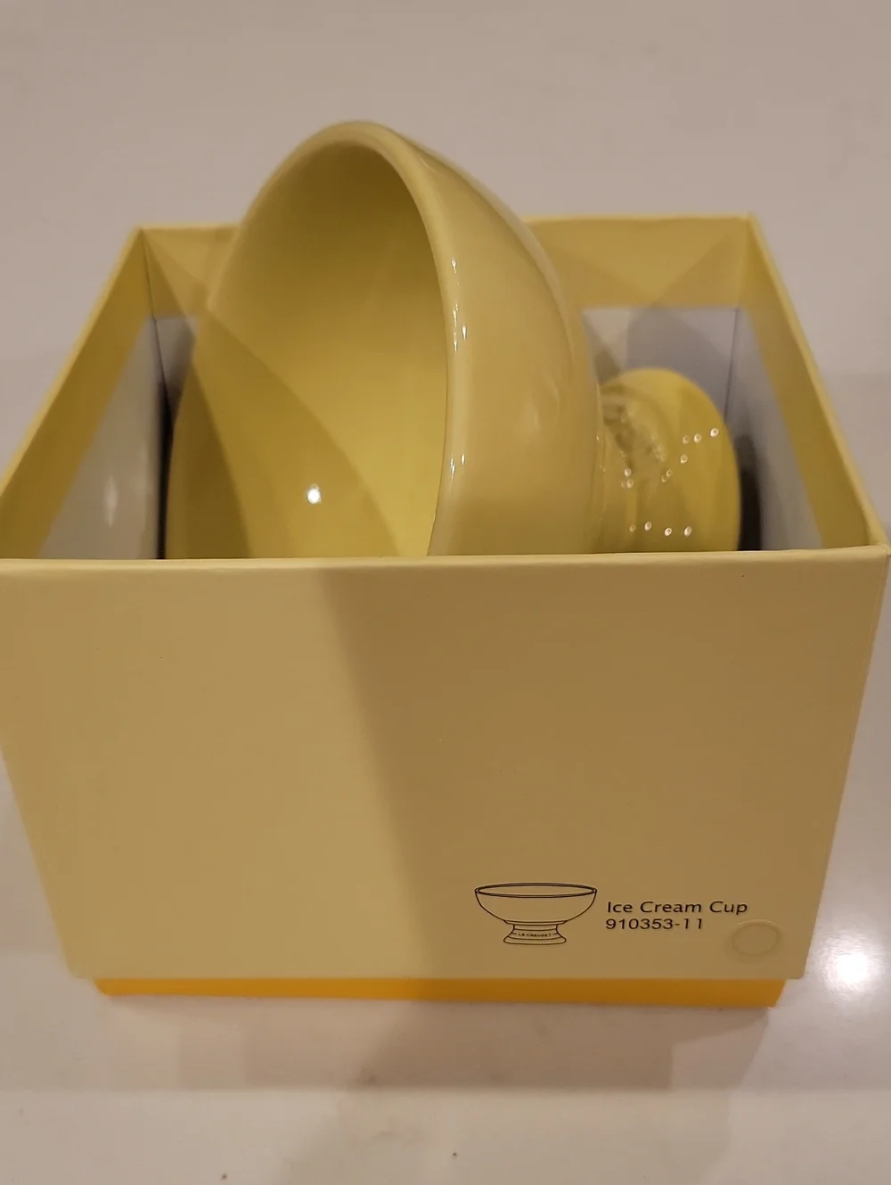 Rare and Retired Le Creuset Ice Cream Cup In Lemonade